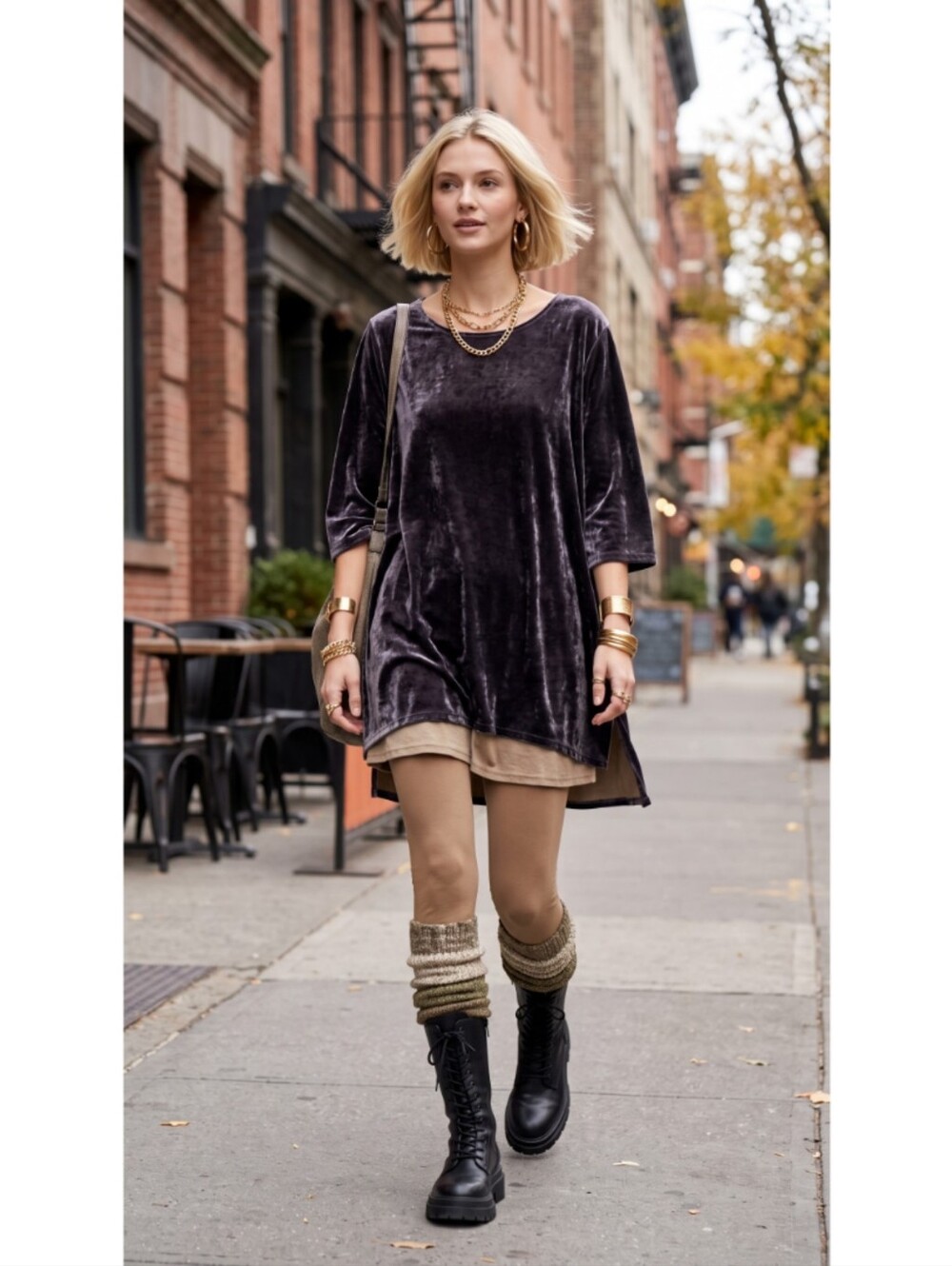 COMO MANGO Silk Velvet Gunmetal Dress L